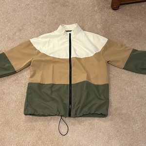 SHEIN Colorblock ZipUp Drawstring Hem Jacket